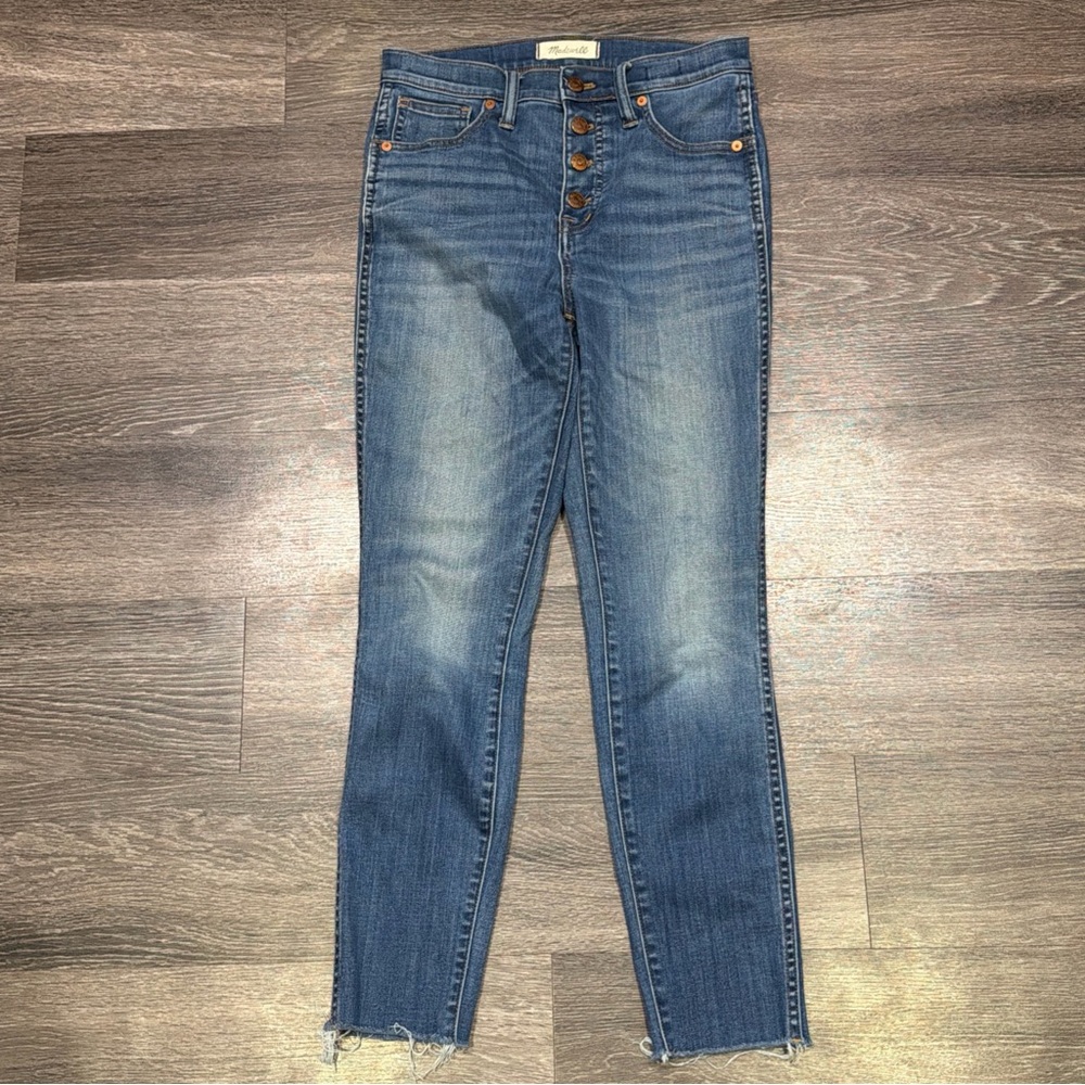 Madewell 10” High Rise Skinny Crop Jeans Button Fly Blue Women’s 26